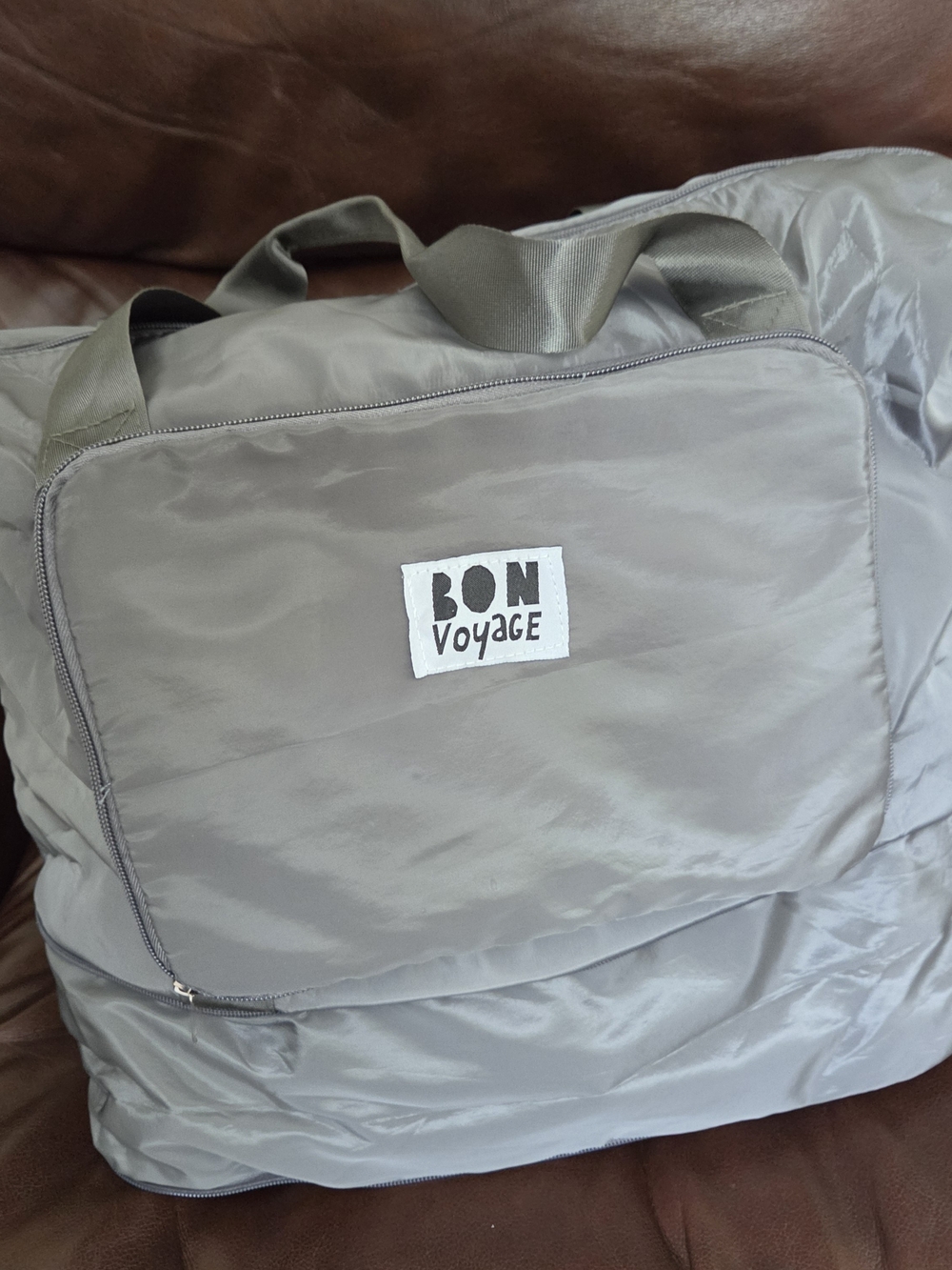 Bon Voyage Gray Travel Duffle Bag